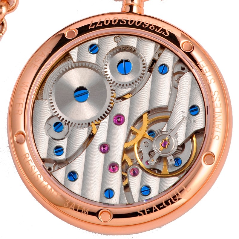 海鸥表绅士复古怀表金色手动机械表表盘医护商务国产腕表