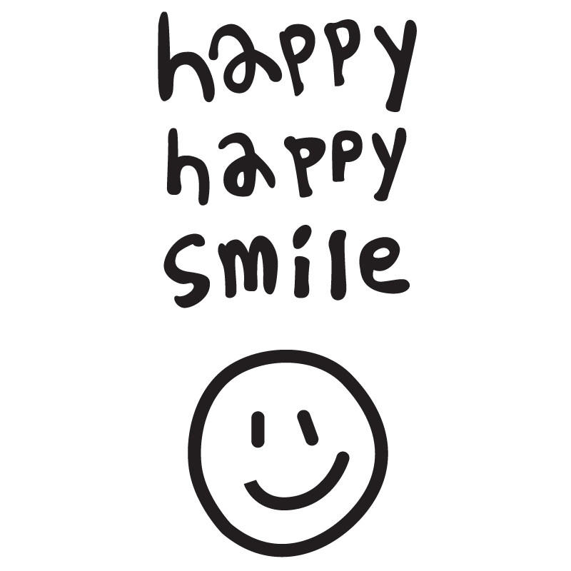 happysmile开心笑脸英文北欧欧风少女ins文字厨房移门软装墙贴