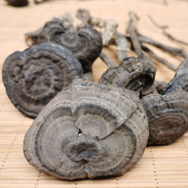 灵芝纯野野生香血整朵假芝皱盖乌肉250g切片整枝灵芝