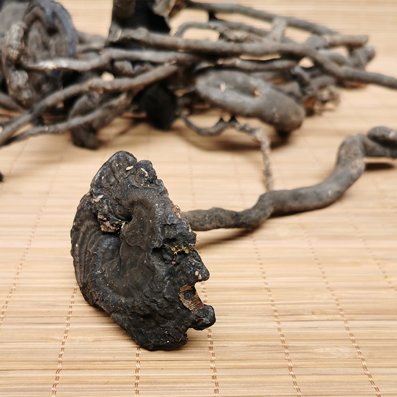 灵芝纯野野生香血整朵假芝皱盖乌肉250g切片整枝灵芝