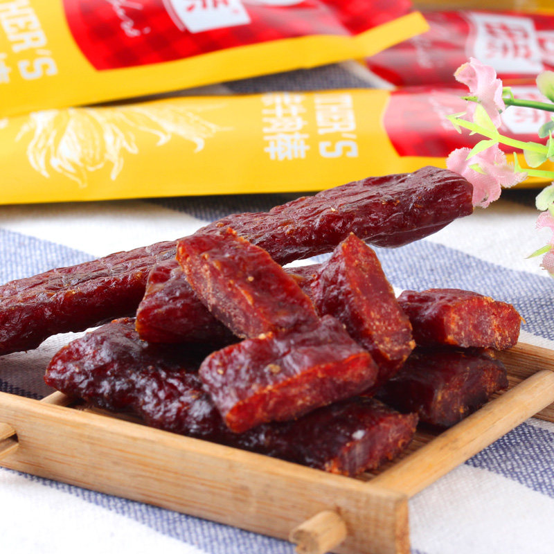 母亲牛肉干棒22g*10母亲牌手撕风干牛肉棒香辣味牛肉条休闲零食品
