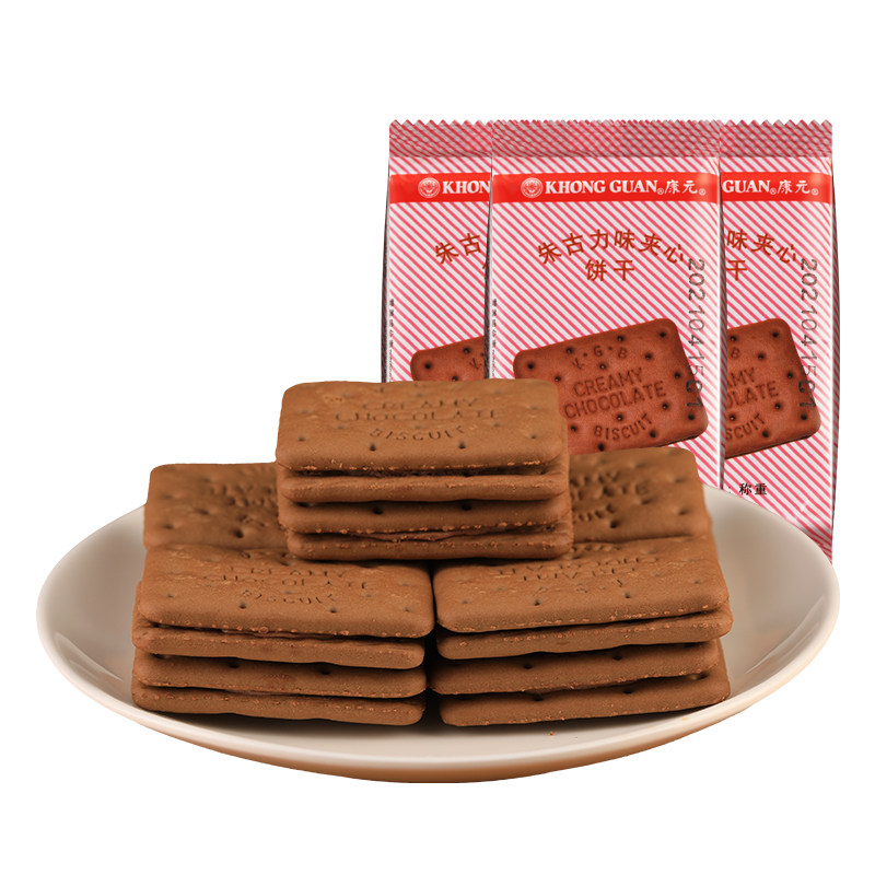饼干康元朱古力夹心8090怀旧零食椰子奶油提子夹心饼干