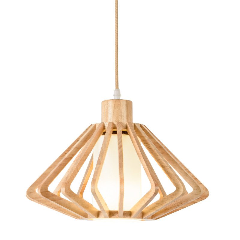 日式吊灯榻榻米灯北欧创意三头餐厅灯客厅卧室木质原木灯实木吊灯