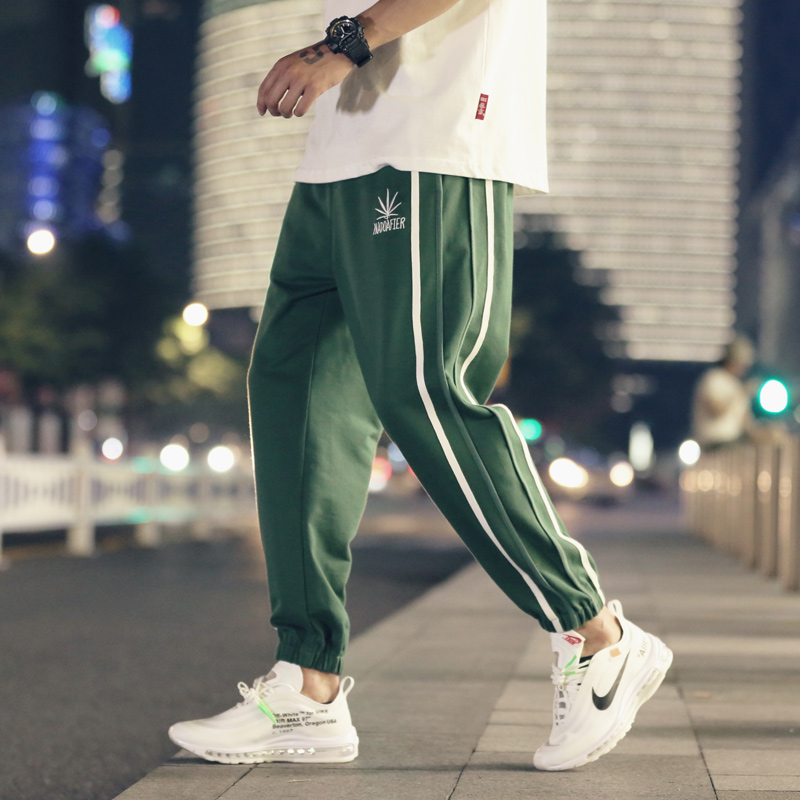 运动裤男休闲裤宽松裤子2022新款春秋长裤束脚卫裤春季九分裤春款