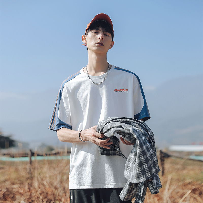 短袖t恤男ins潮牌2022新款男装夏季纯棉情侣薄款男士半袖夏装男生