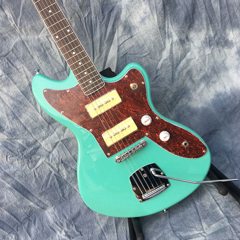 音乐美洲豹jaguar款电吉他鸭蛋绿琴双双拾音器定制吉他电吉他