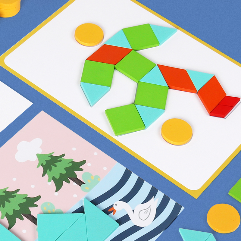 七巧板智力拼图儿童图形玩具几何几何形形状幼儿园拼图