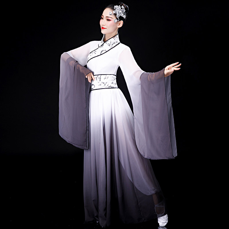 水袖舞蹈服装新款古典舞演出服女飘逸水墨舞惊鸿舞采薇中国风成人