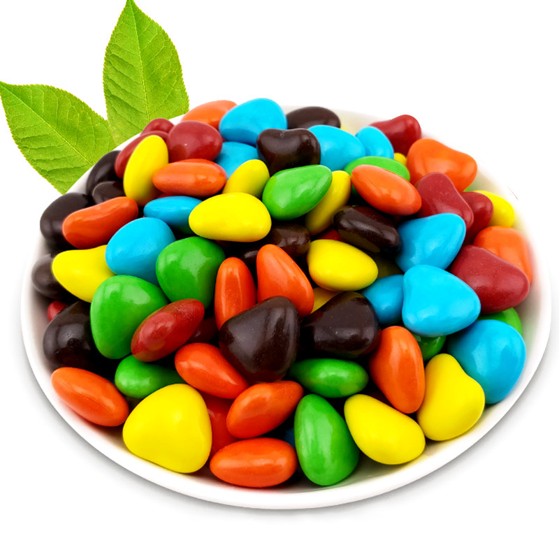 可可心形巧克力彩色吉利婚庆喜糖蛋糕装饰点缀巧克力制品