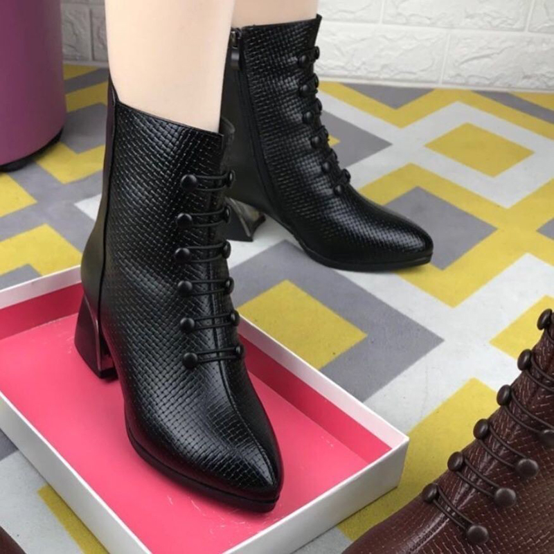 意尔康真皮皮靴子女短靴加绒秋冬2022新款面皮时装靴