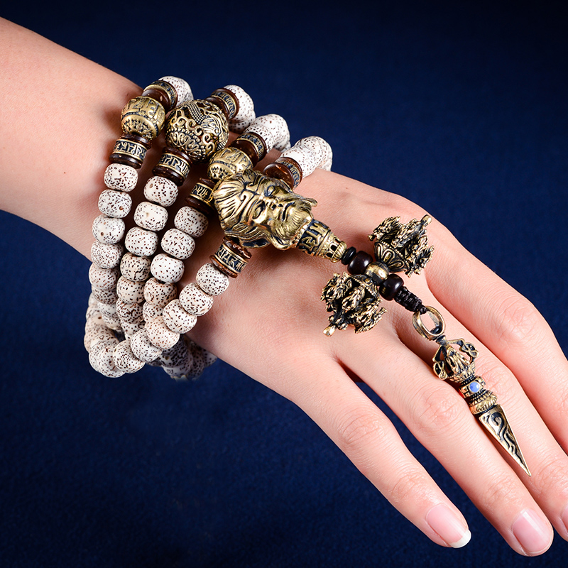 黄铜猴头大圣108佛珠整套配饰星月金刚菩提子手链diy佛头个性配件