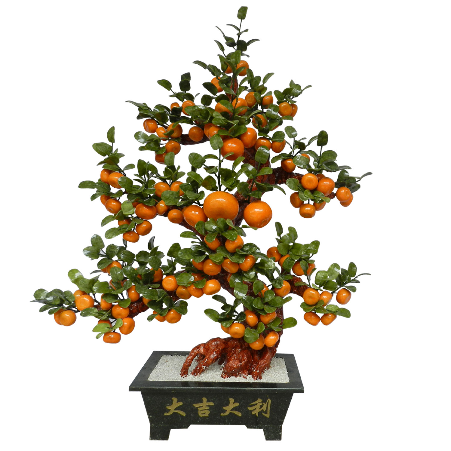 天然玉石特大108桔子树家居客厅饰品玉雕大型橘子工艺品摆件