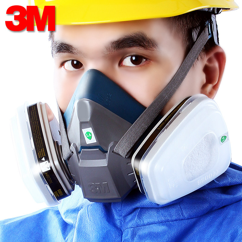 3m6502配6005防毒面具喷漆装修甲醛防护面具硅胶面罩防毒防尘面罩