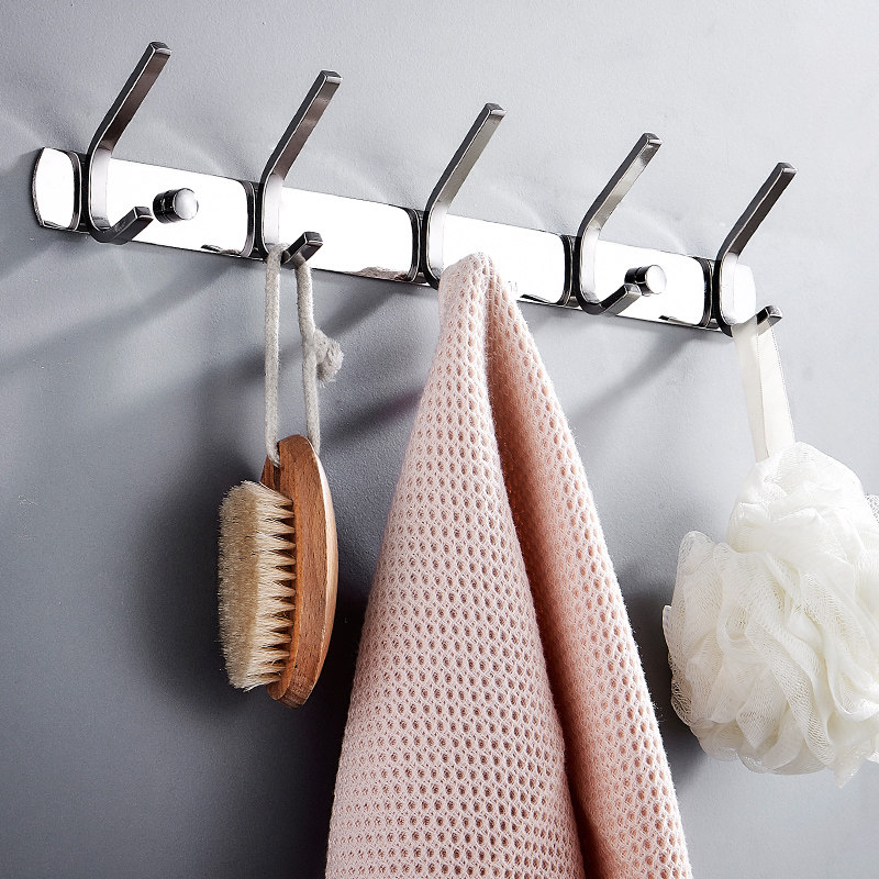 打孔加厚挂衣不锈钢挂钩衣服衣柜钩子排钩墙壁挂钩