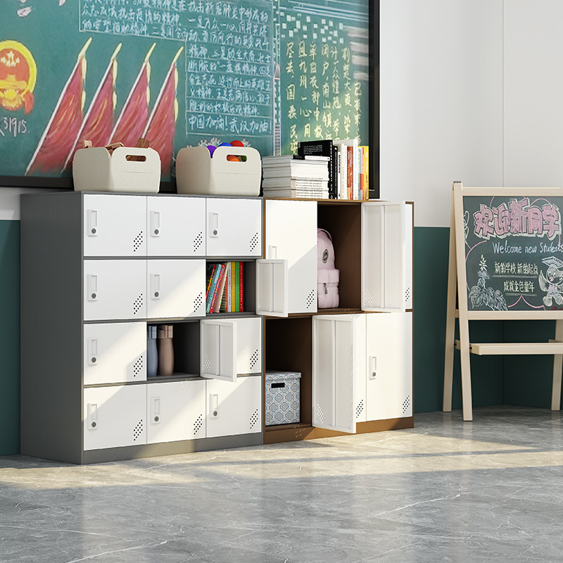 彩色更衣柜员工柜铁皮柜学校小学生书包柜初中教室柜子储物柜带锁