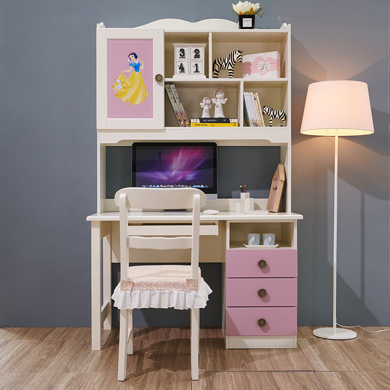 儿童儿童书书桌书架组合学习女孩公主写字台卧室电脑桌