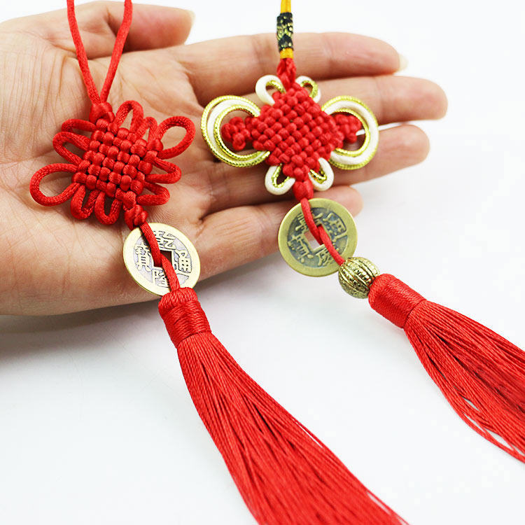 中国结铜钱礼品挂件五帝特色小号挂饰装饰中国结