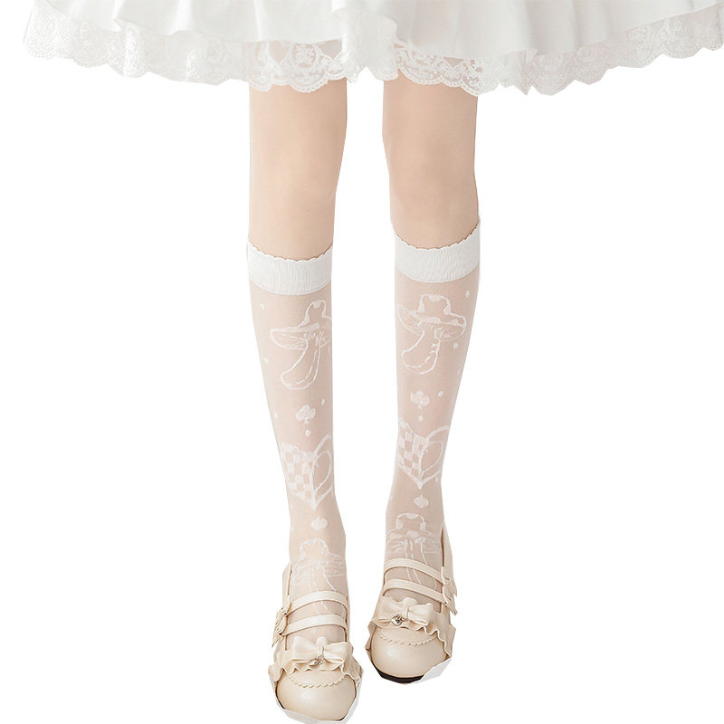 星风宇宙原创梦境秘钥lolita袜子女玻璃丝薄款中筒中筒袜