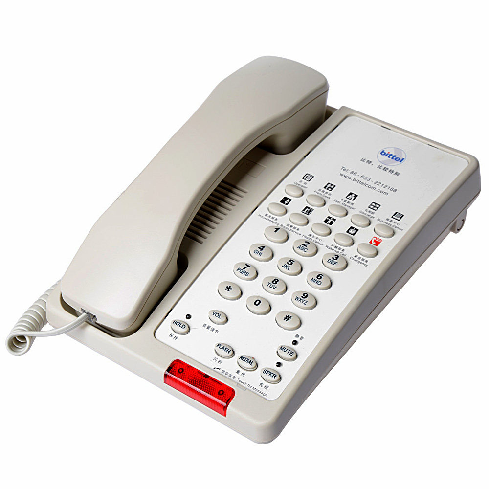 bittel比特酒店客房专用电话机定制大面面板logo电话机有绳