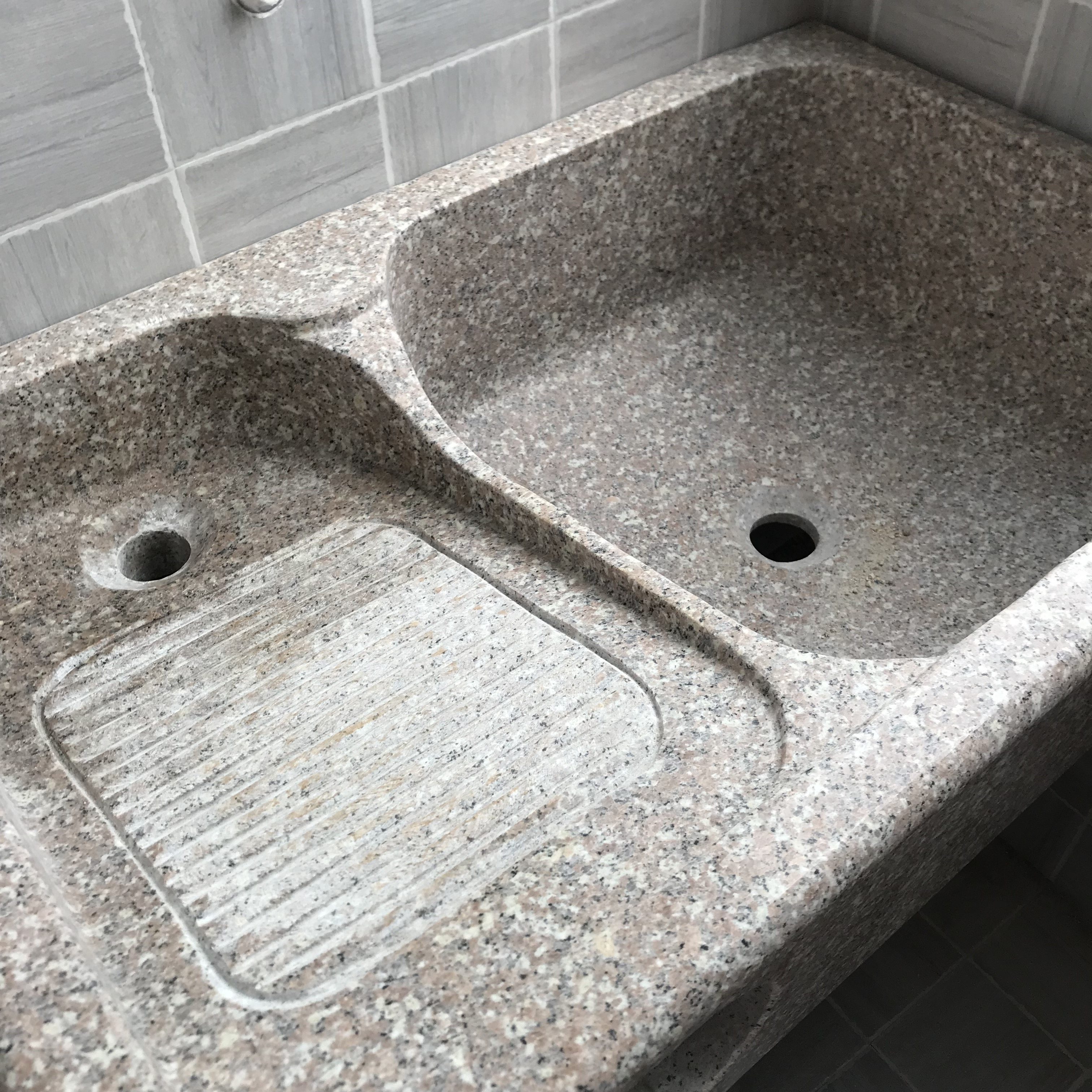 大理石洗衣池阳台水槽家用带搓衣板整石连体定做石头户外洗衣台