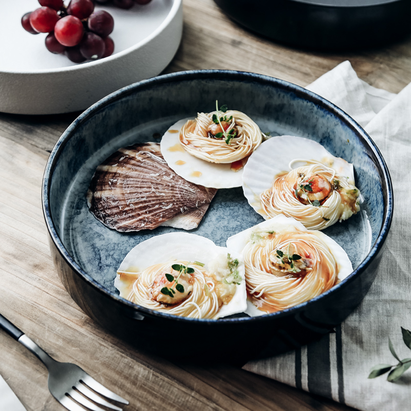 北欧陶瓷深盘圆盘大号装菜盘汤盘小龙虾盘大尺寸盘