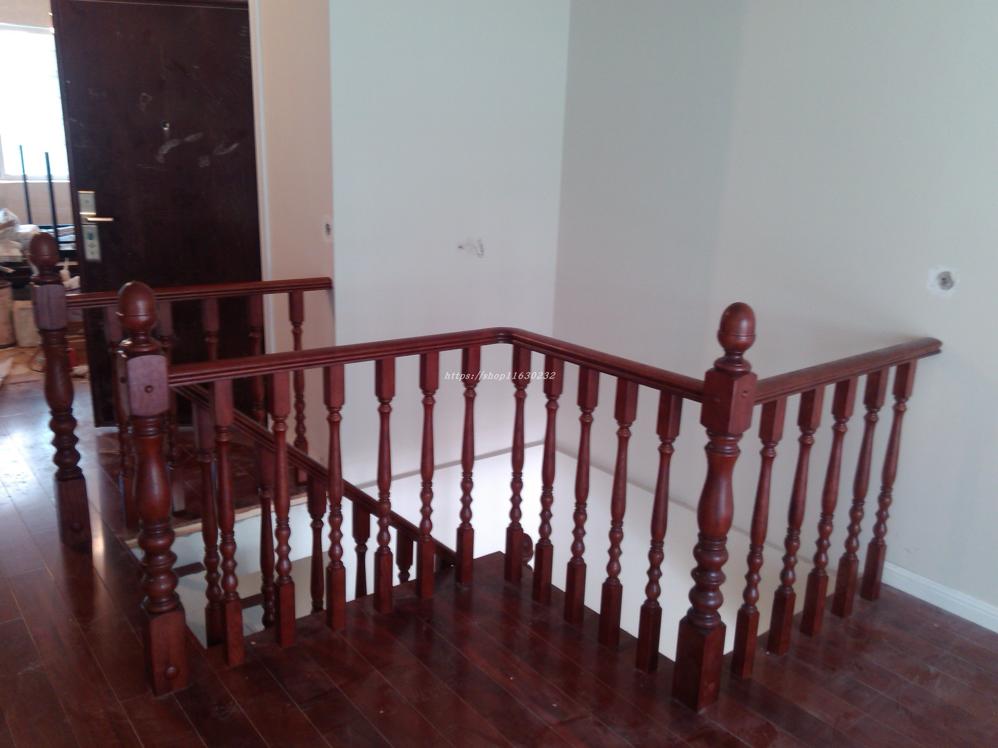 将军大柱小柱楼梯扶手实木楼梯栏杆室内楼梯立柱烤漆扶手弯头护栏