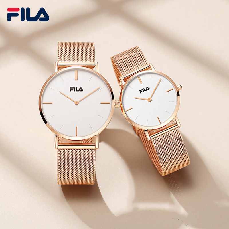欧美fila斐乐手表男女女士情侣简约钢带满天星欧美腕表