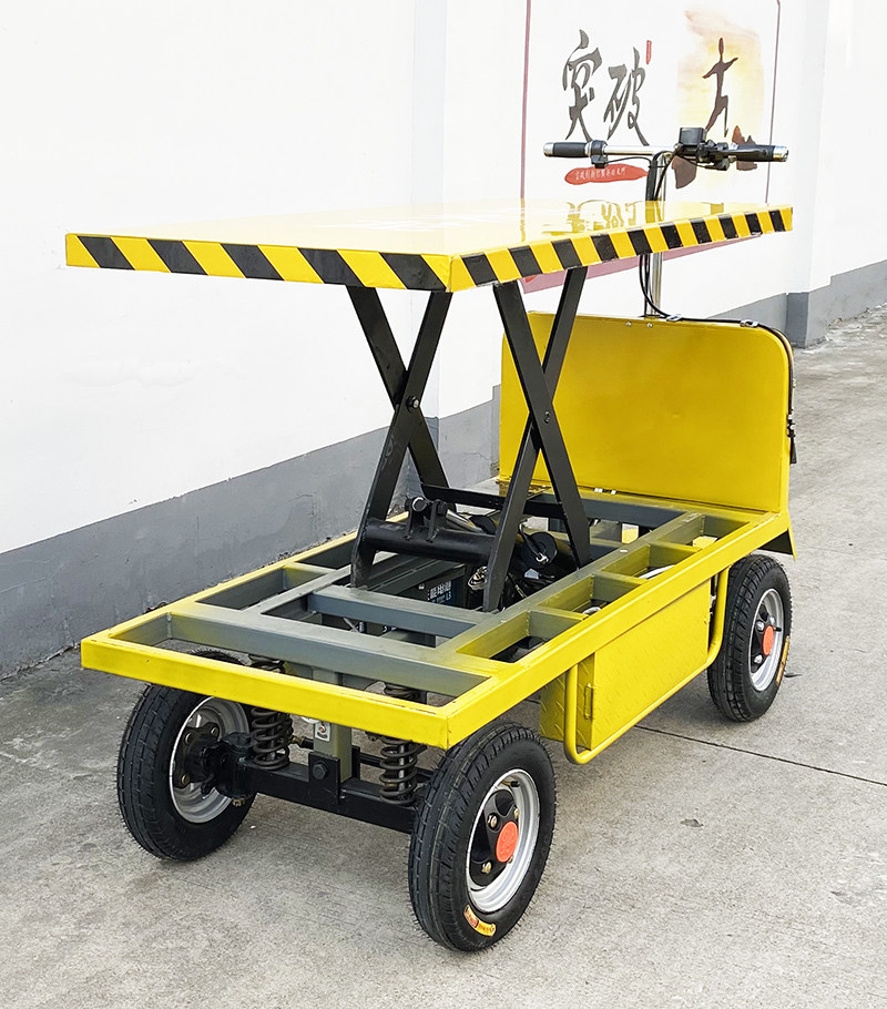 电动车液压升降平台台车移动升降机电动手推平板车电动四轮车
