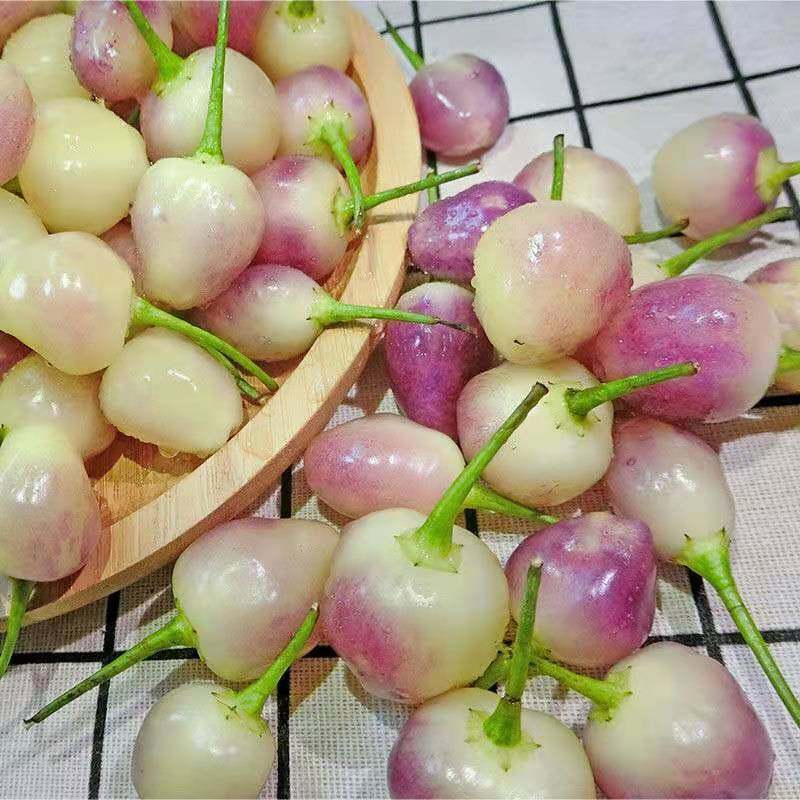 新鲜七彩灯笼椒圆辣椒五色五彩酱油泡椒七色辣椒