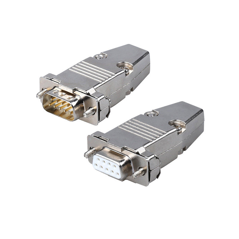 工业db9rs232串口焊线插头9针dsub9接插件九针连接线