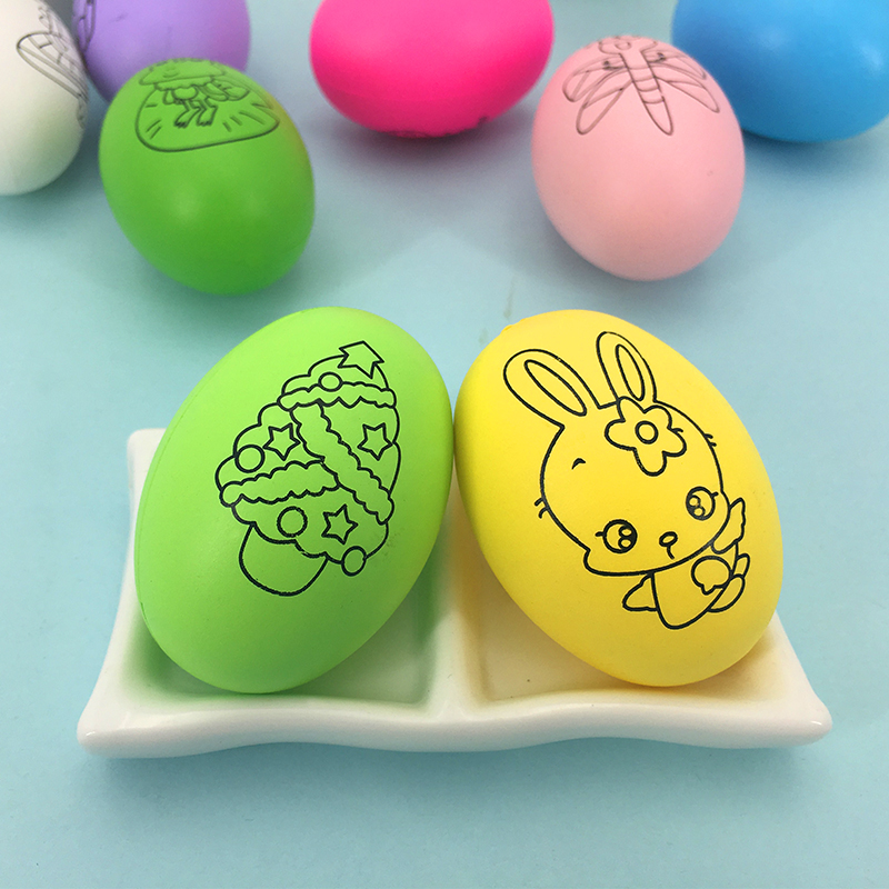 鸡蛋画画彩蛋绘画鸭蛋幼儿园儿童蛋壳diy手工白模填色