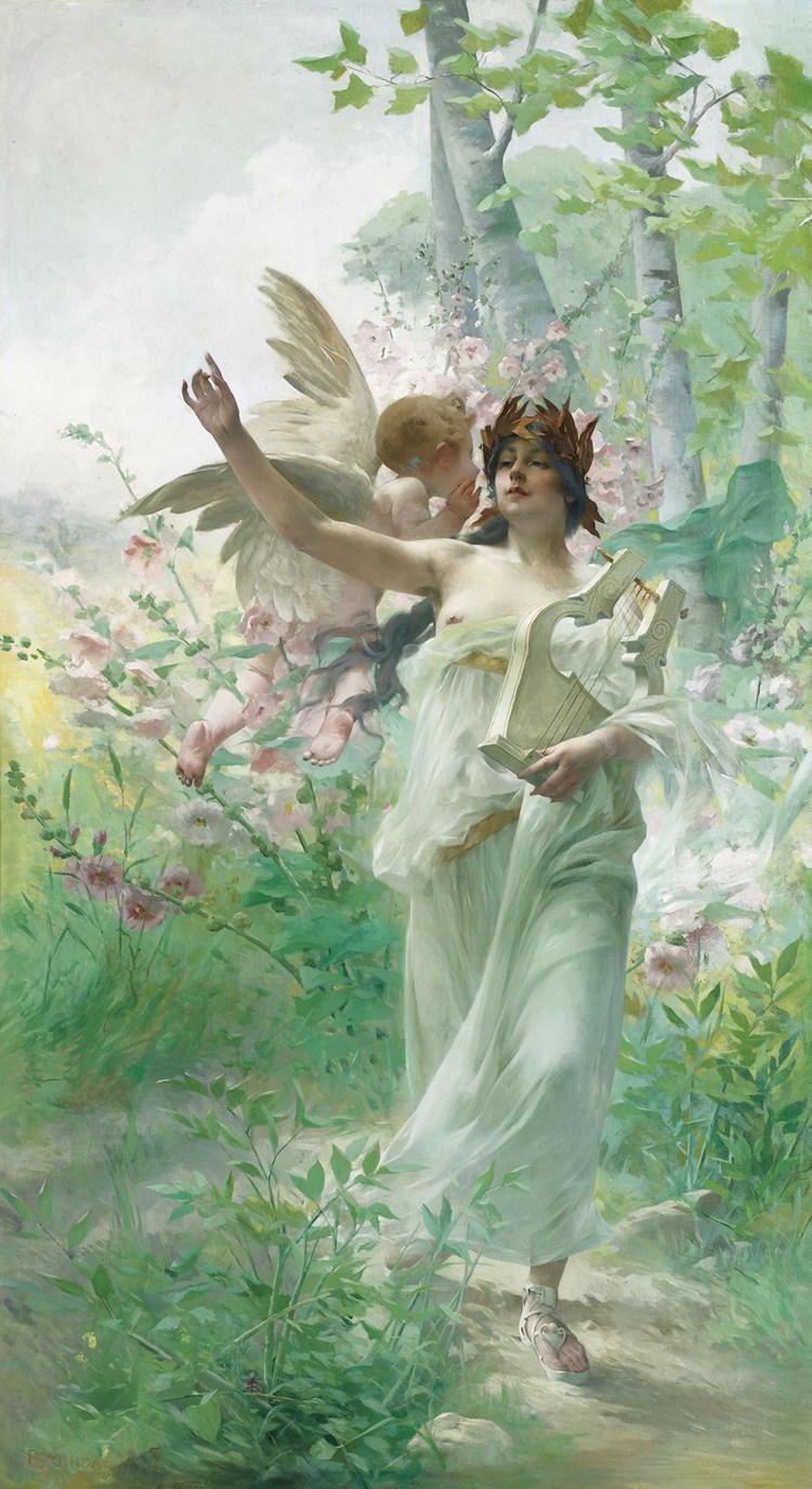 paulfrancois原创复古天使仙女美女琴女文艺术生油手机保护套