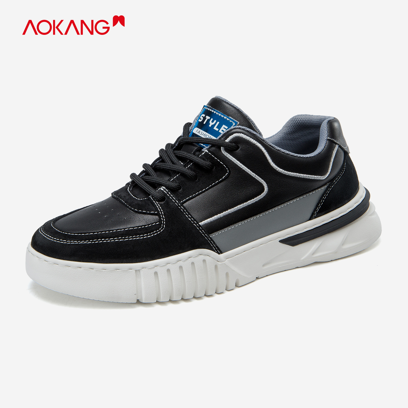 奥康2021春季新款男士潮流时尚运动拼接材质休闲时尚休闲鞋