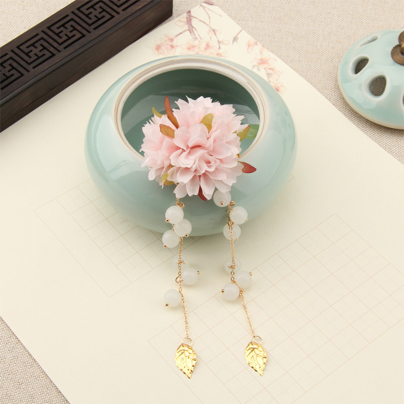 杏花雨古风绢花发簪发夹步摇diy手工手工制制作其他diy饰品配件