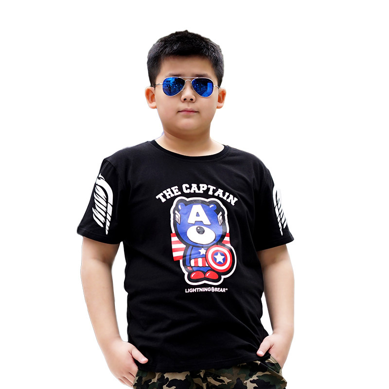 胖童装男童短袖t恤夏季2018中大童加肥加大体恤宽松大码半袖韩版