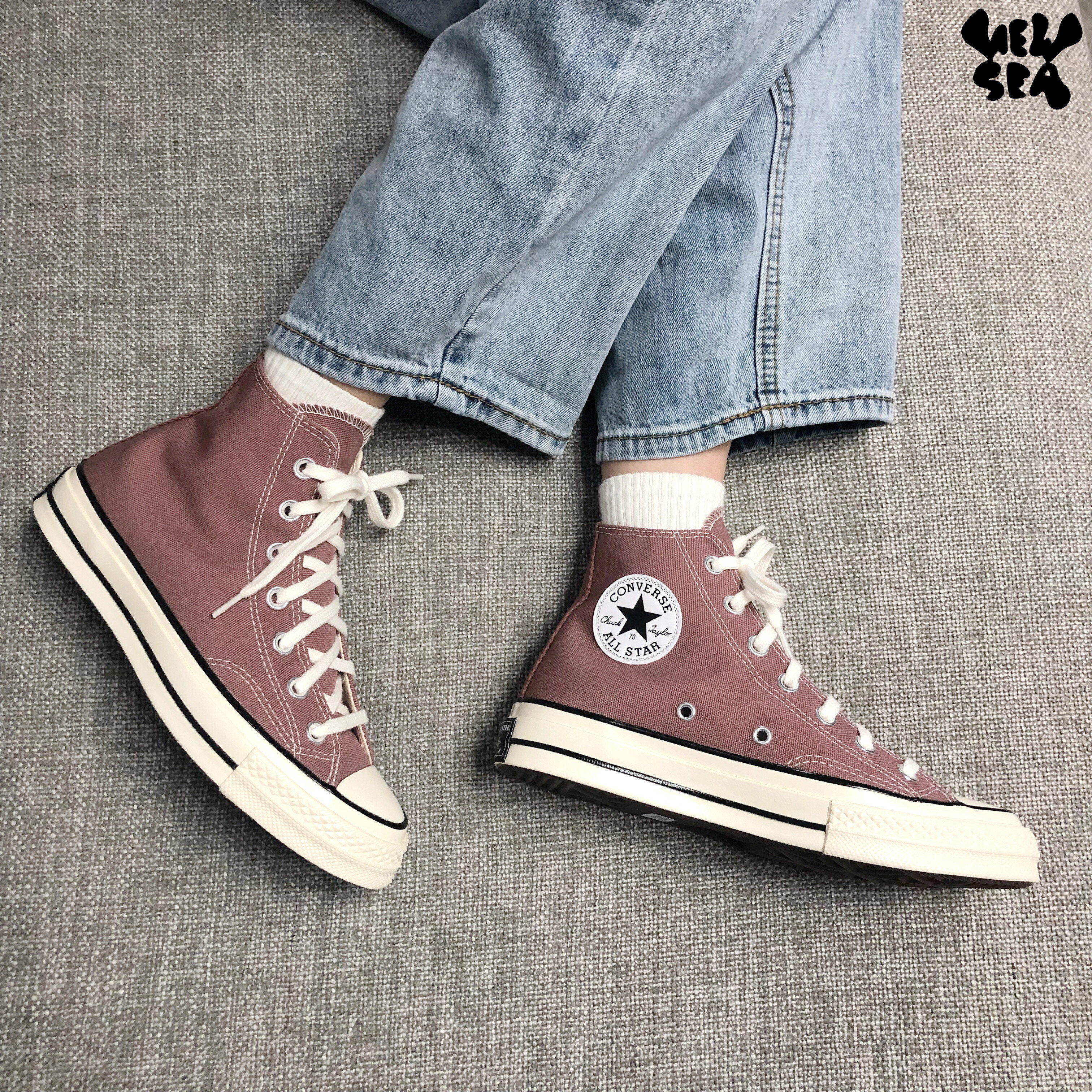 converse匡威新款1970s豆沙色高帮低情侣帆布布鞋帆布鞋