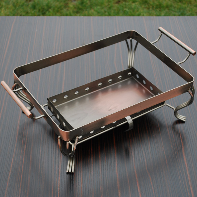 不锈钢加厚长方形诸葛烤鱼炉子烤鱼架木炭碳烤架商用烤鱼盘酒精