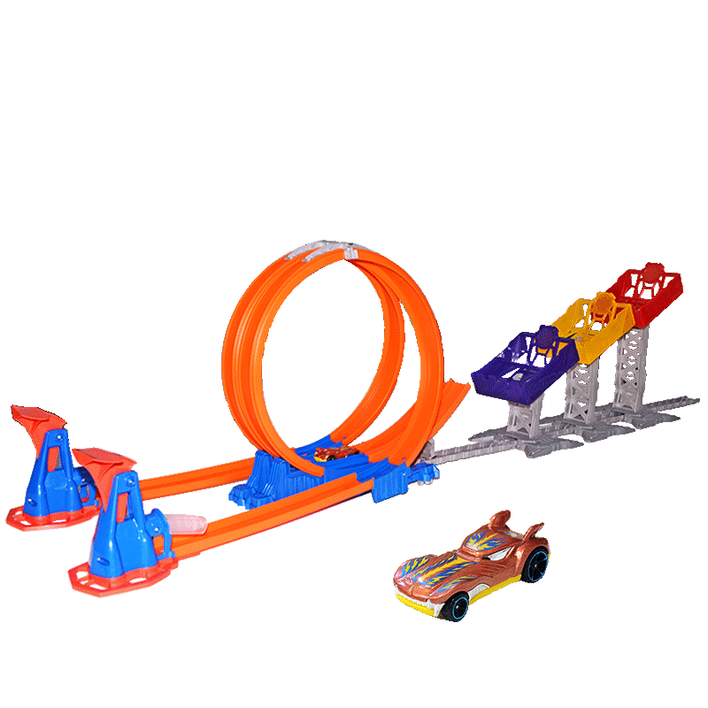 美泰正版风火轮火辣小跑车儿童赛车轨道套装3至7岁男孩玩具