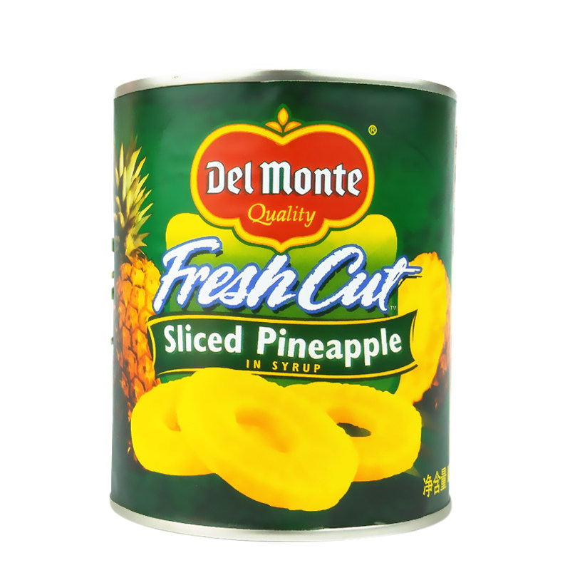 进口地扪delmonte糖水菠萝罐头836g圆片烘焙蛋糕水果大片菠萝 包邮