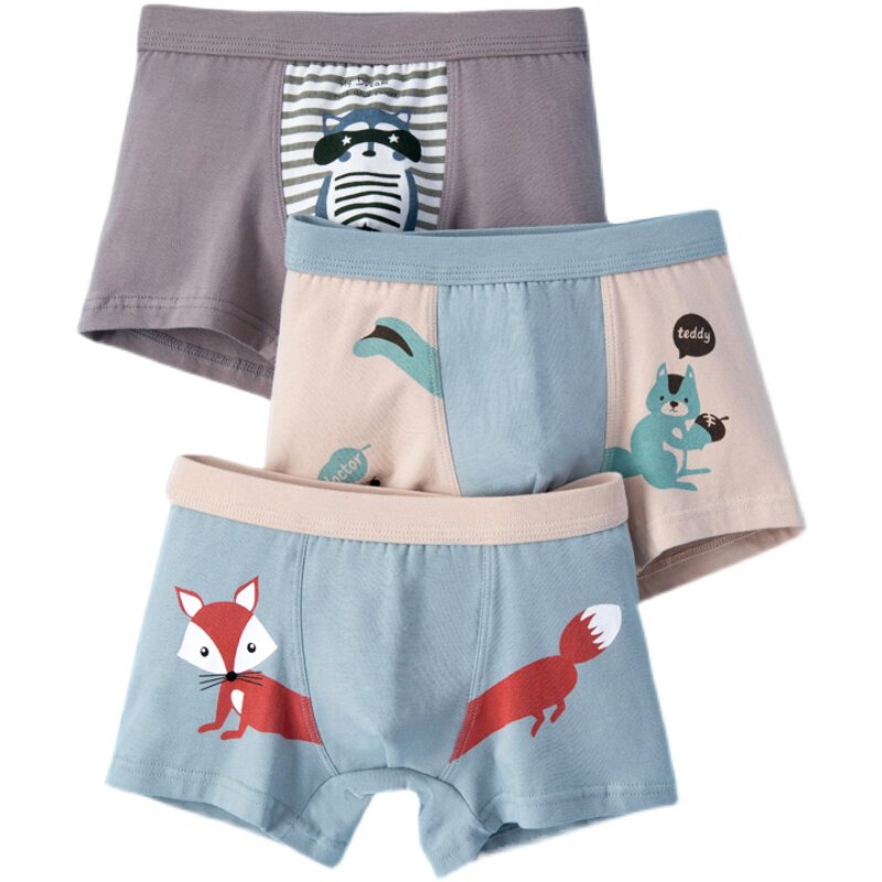 顶瓜瓜儿童内裤男童纯棉中大童男男孩平角四角内裤