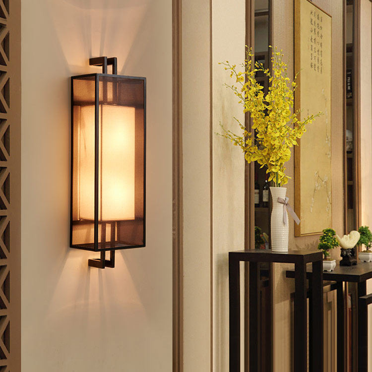 新中式床头背景墙电视过道走廊头灯卧室简约客厅壁灯