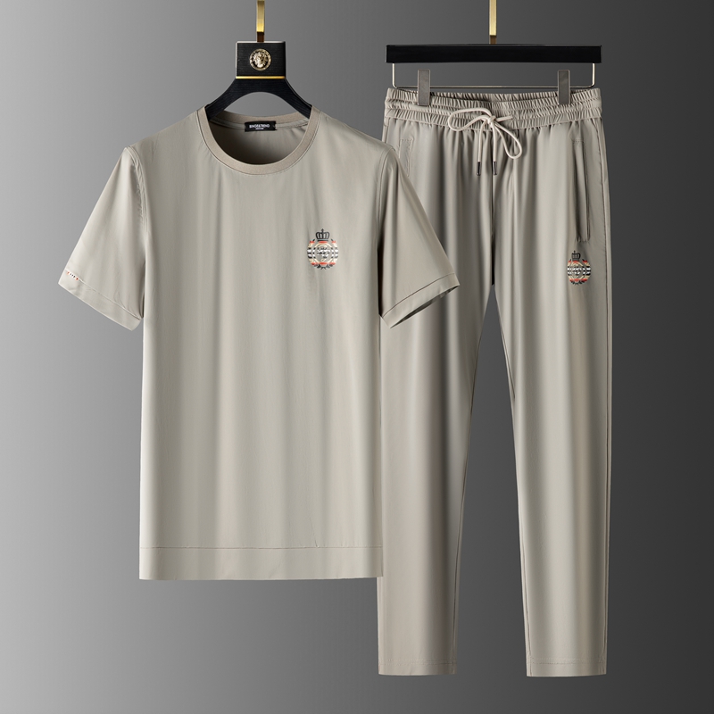 法系轻奢品质套装 丝滑透气四面弹速干免烫 时髦运动休闲两件套男