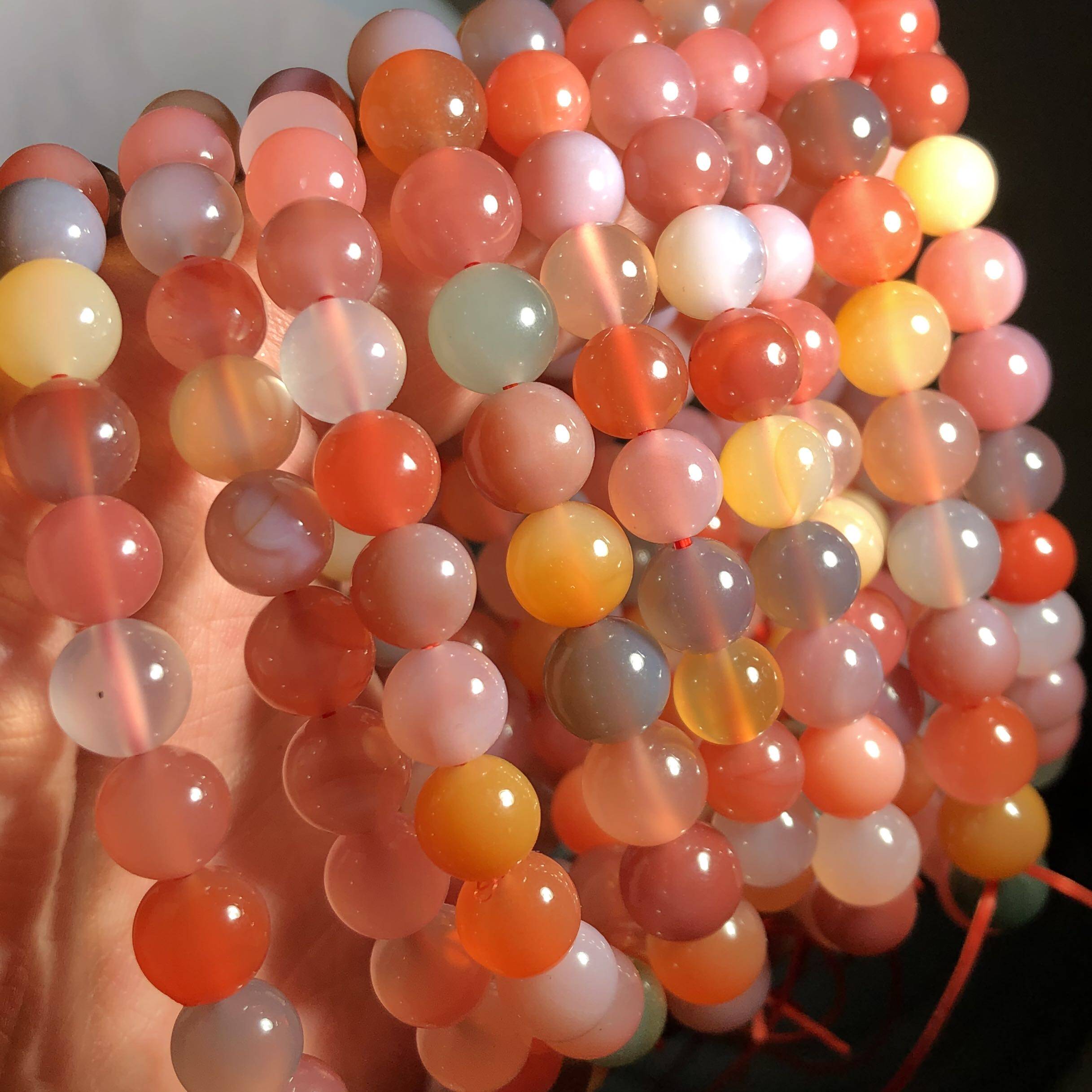 天然盐源玛瑙手链水晶手串水晶珠