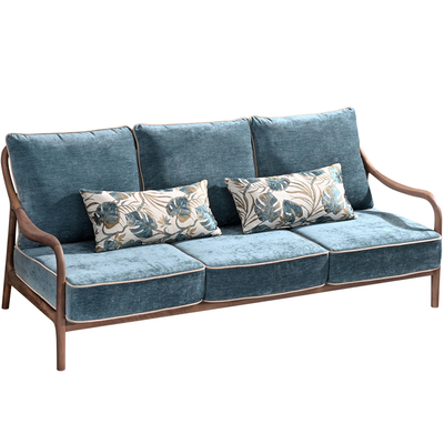 六郎胡桃木北欧布艺沙发组合简约户型客厅家具实木沙发 原价18820元