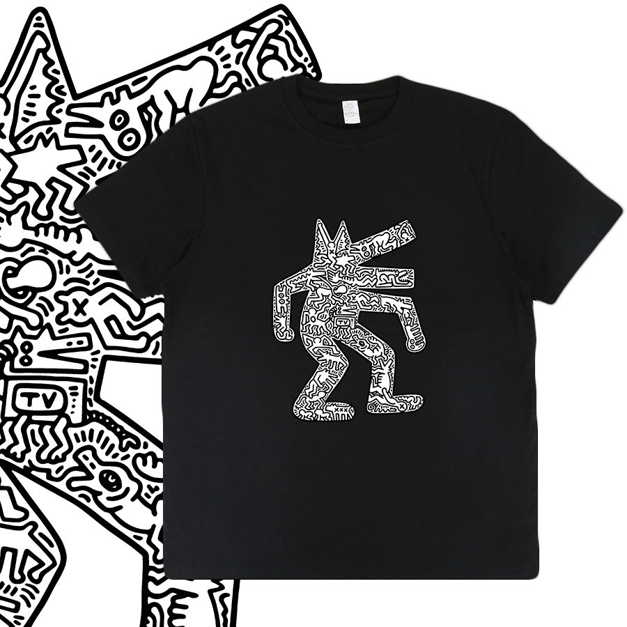 戴鳄鱼凯斯短袖男女街头绘画艺术哈林haringkeitht恤