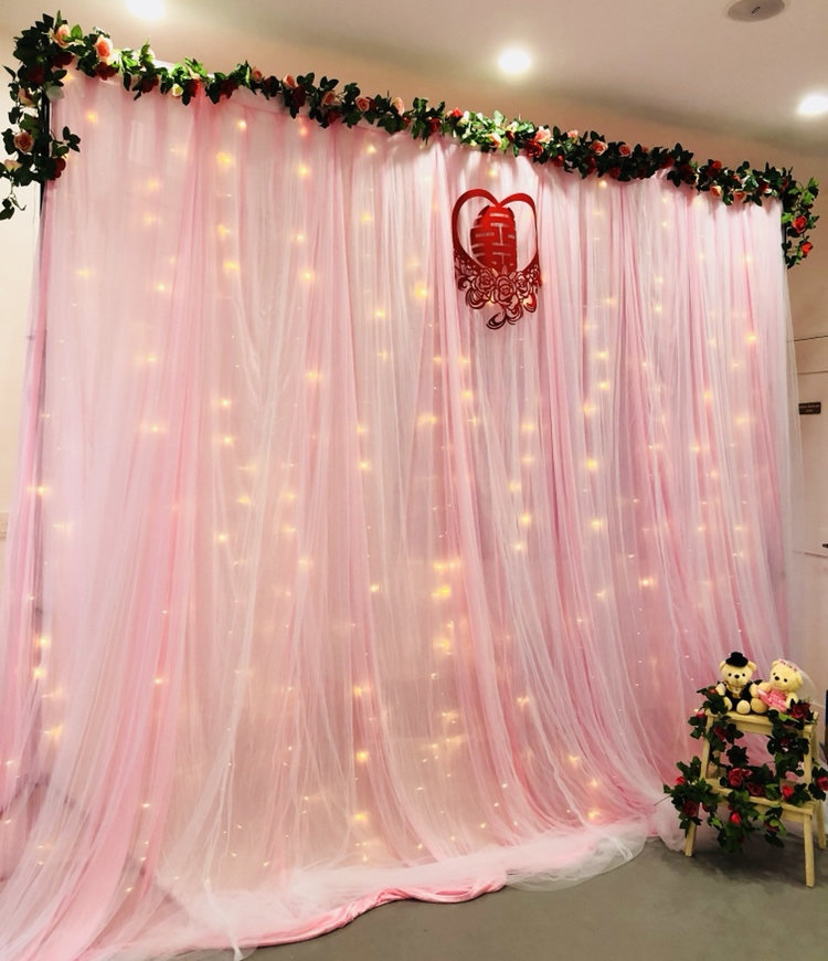 纱幔2020新款主背梦幻网纱婚庆背景舞台迎宾节庆布艺用品