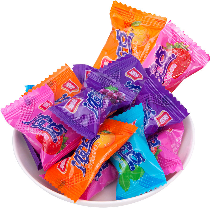 雅客浓点夹心水果水果糖糖果500g多种口味硬糖糖果