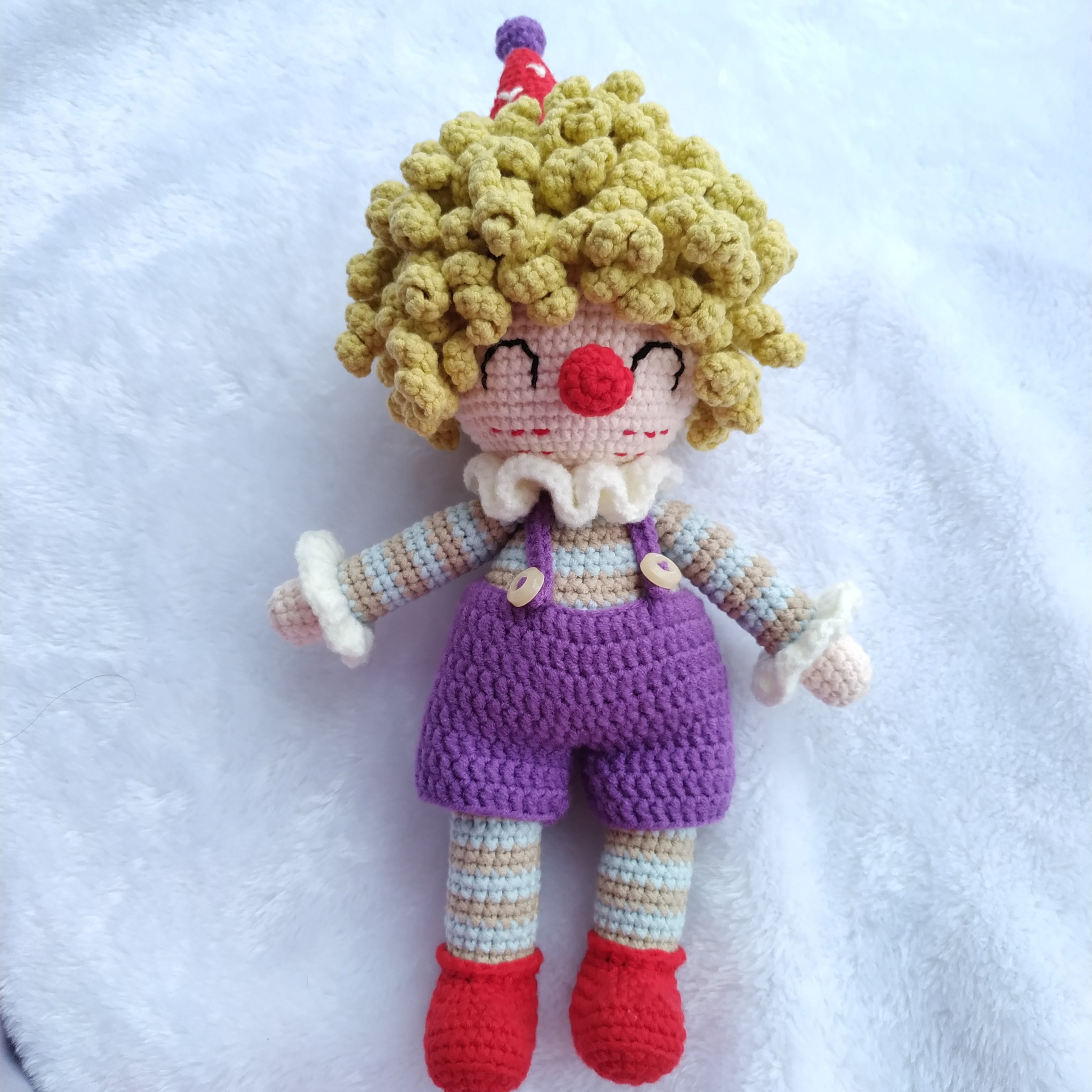 可爱小丑钩针图解玩偶钩织毛线编织手工diy创意玩偶