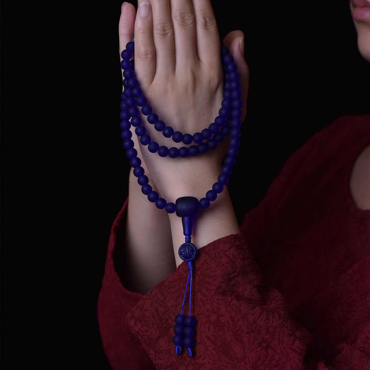 佛珠药师尼泊尔琉璃108颗念珠计数器男女修行手链佛珠