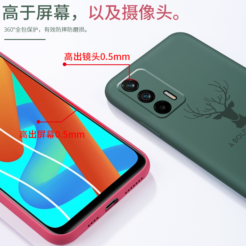opporealmeq3i,opporealmeQ3 i液态硅胶套realmeq3pro镜头全包保护q3por防摔oppo磨砂软壳rmx3161